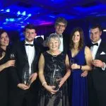 The Burrows Family collecting their award - Alkham Court Farmhouse Bed and Breakfast